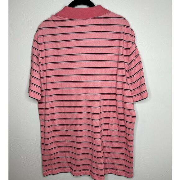Jos. A. Bank RESERVE Polo Shirt Men's Size Large Pink Striped Golf NWT - Picture 2 of 6